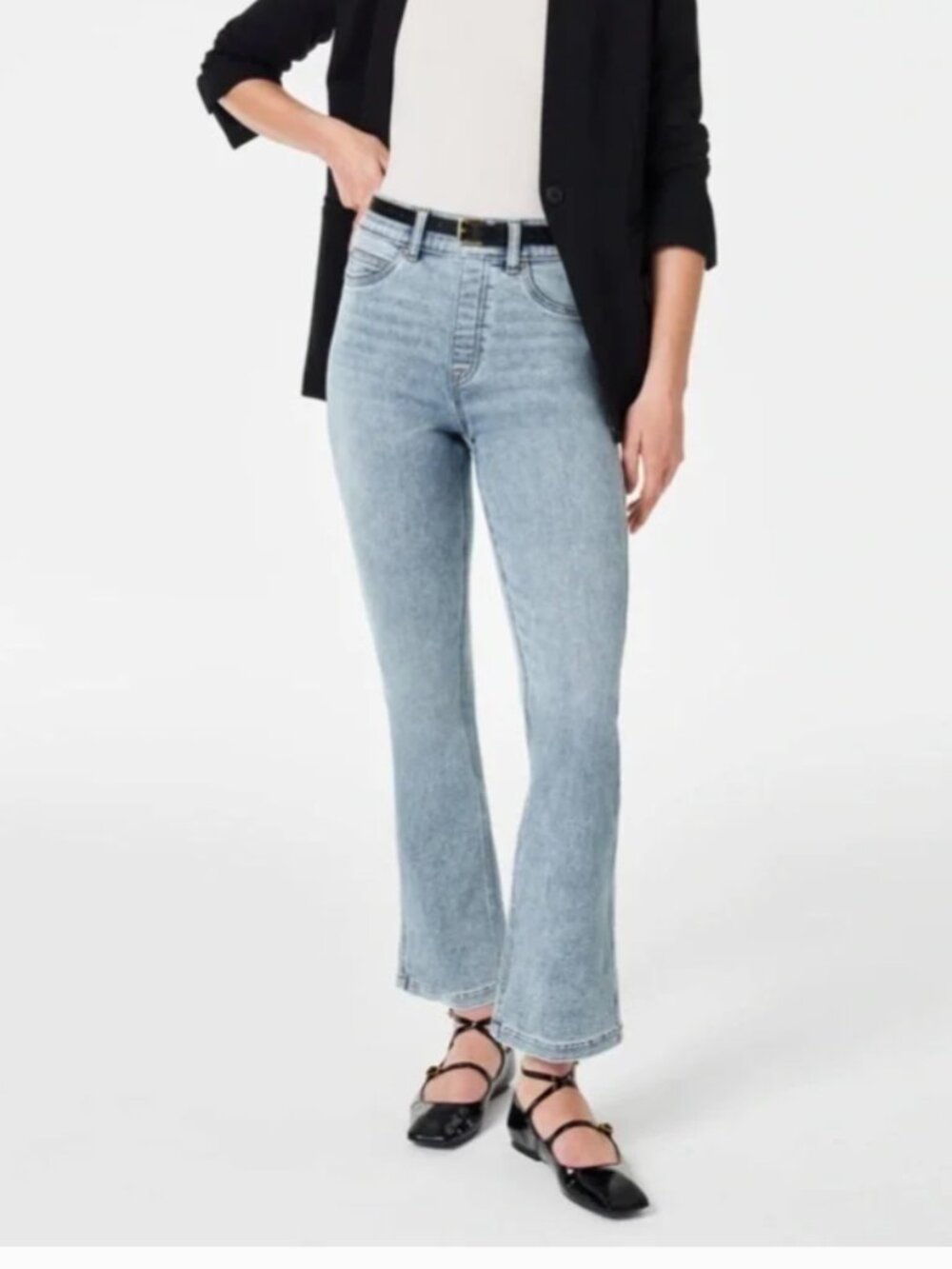 SPANX Kick Flare Jeans Light Blue Stretch Jeans indigo sky XL